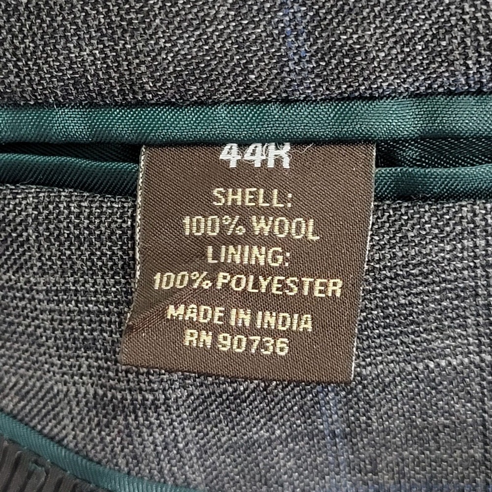 Greg Norman Tasso Elba Men's Sport Coat Blazer Two Button Gray Plaid Wool 44R - Picture 14 of 14